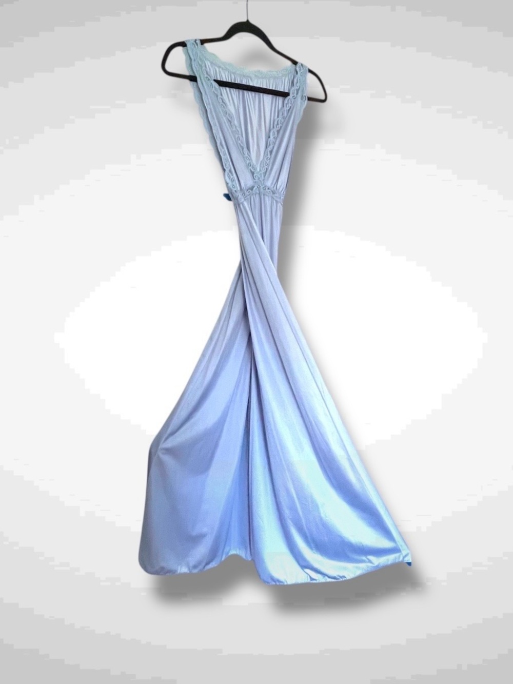 Grecian Goddess Slip-Dress Vintage French Blue Cinderella Nightgown Perfect New